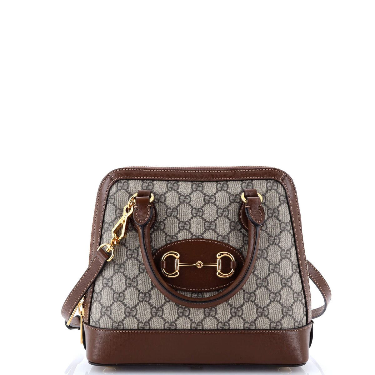 Horsebit 1955 Top Handle Bag GG Coated Canvas with Leather Small