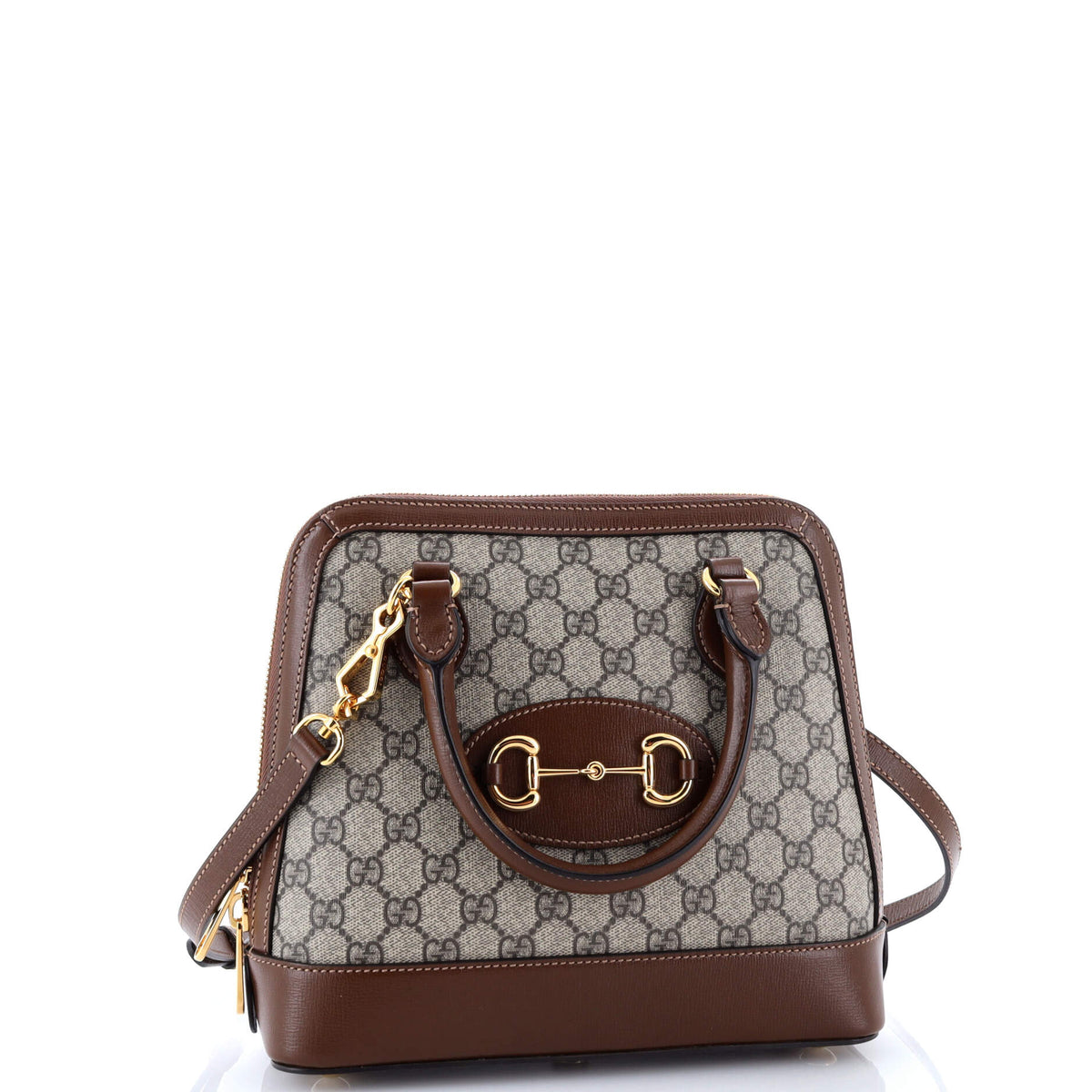 Horsebit 1955 Top Handle Bag GG Coated Canvas with Leather Small