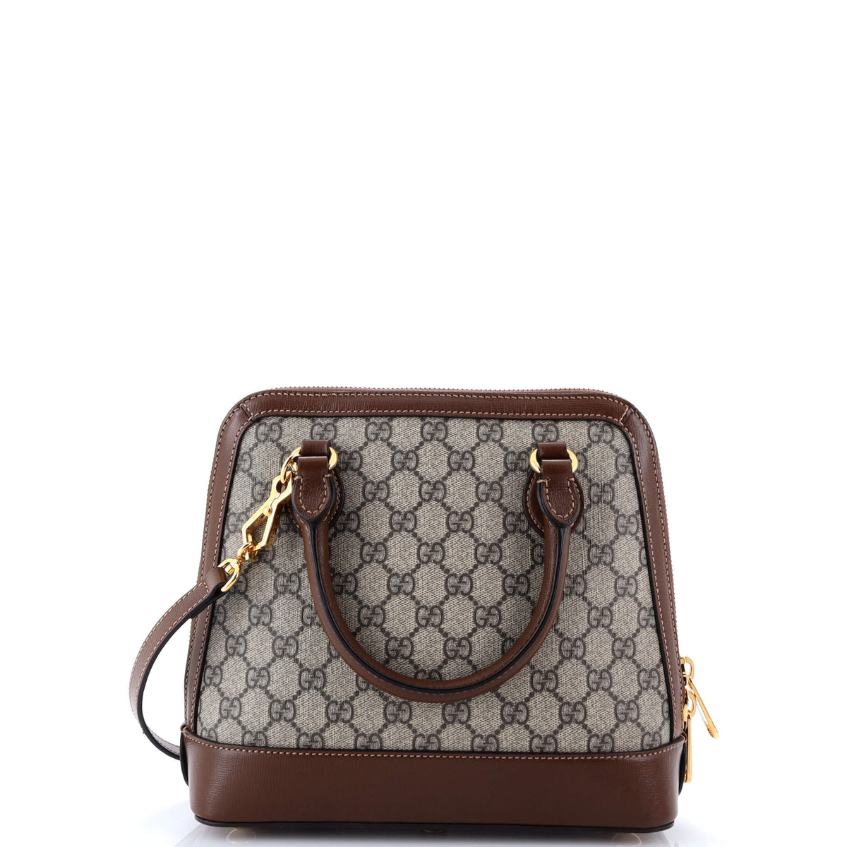Horsebit 1955 Top Handle Bag GG Coated Canvas with Leather Small