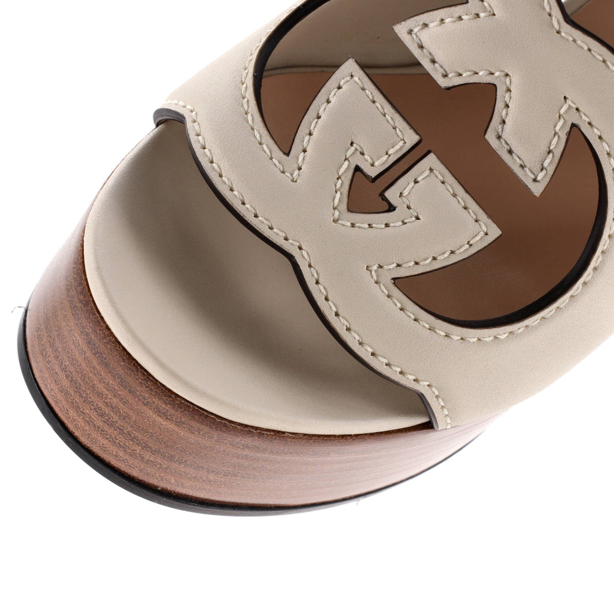 Women's Interlocking G Cut-Out Platform Sandals Leather