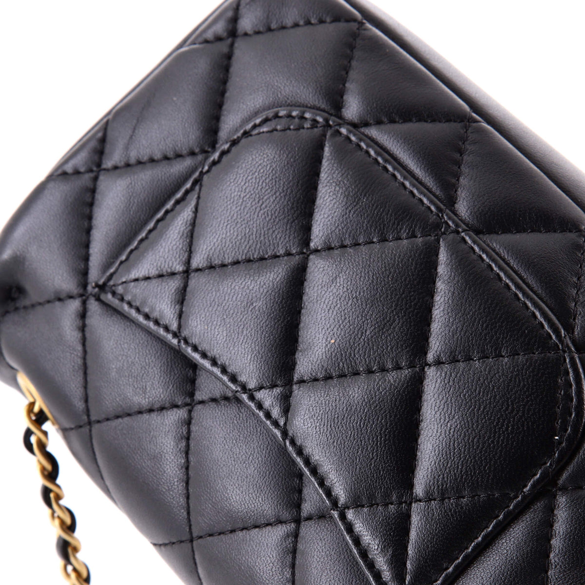 Heart Charms Flap Bag Quilted Lambskin Mini