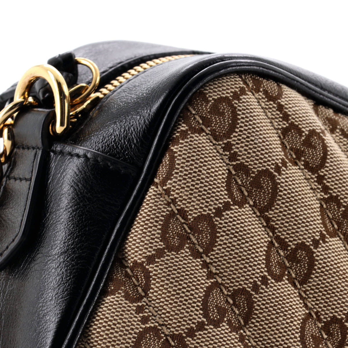 GG Marmont Shoulder Bag Diagonal Quilted GG Canvas with Leather Small