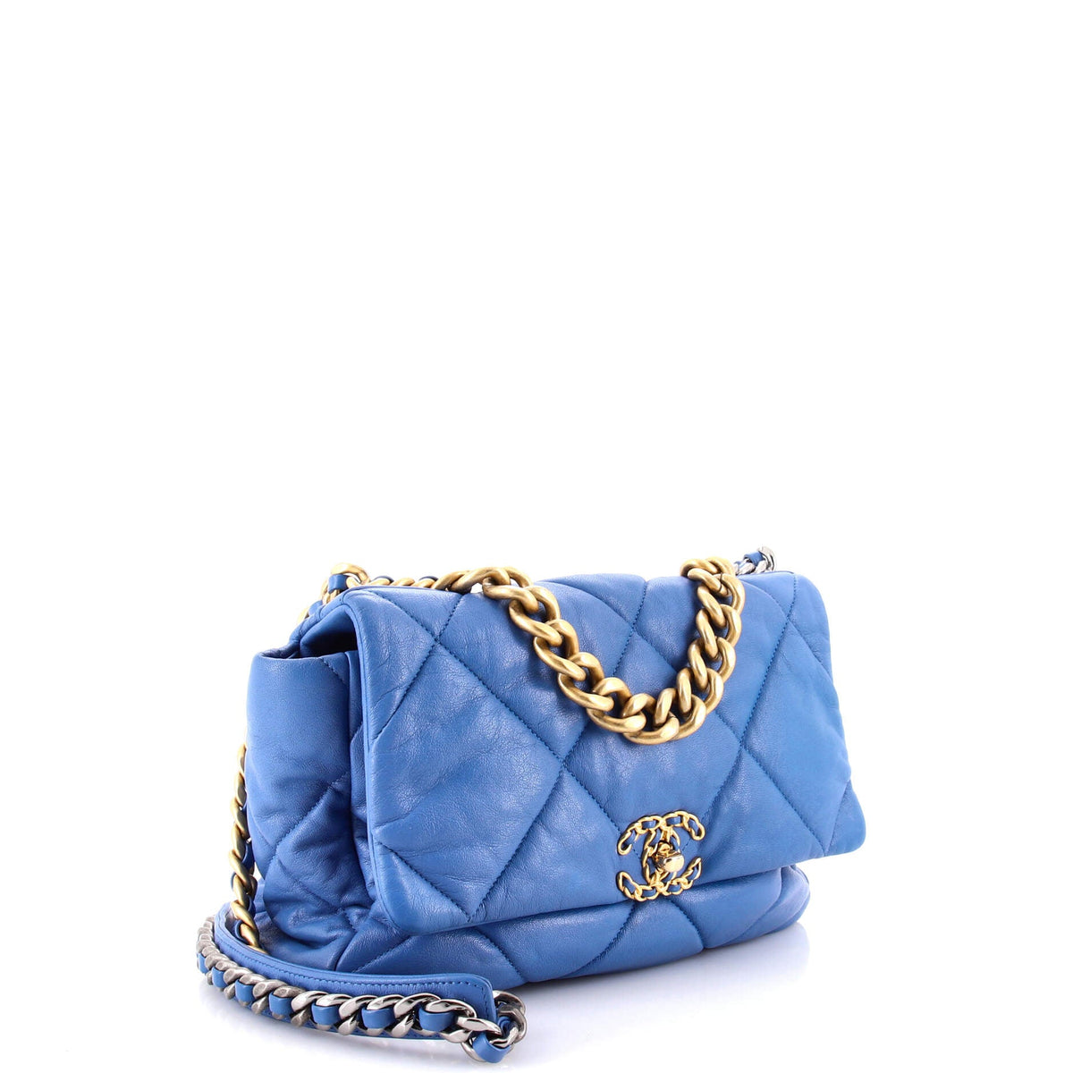19 Flap Bag Quilted Leather Large