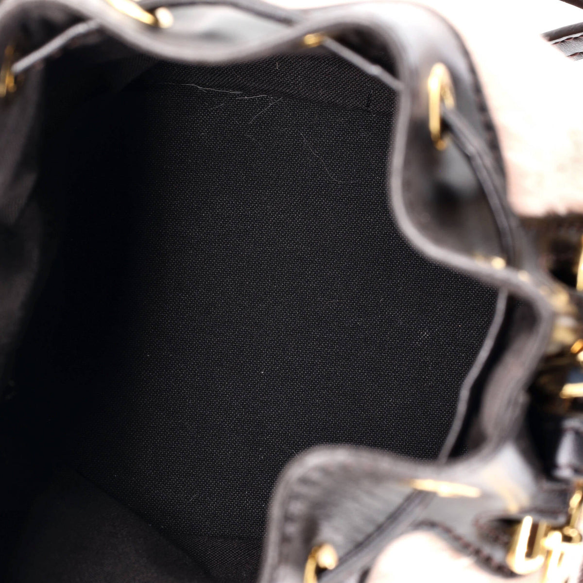 Logo Mon Tresor Bucket Bag Printed Fur with Leather Mini