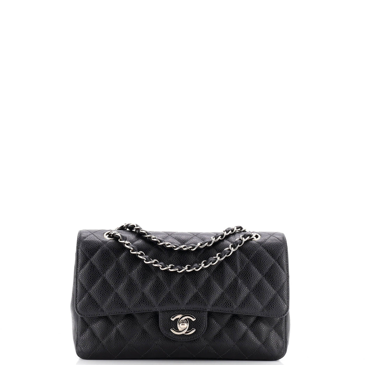 Classic Double Flap Bag Quilted Caviar Medium