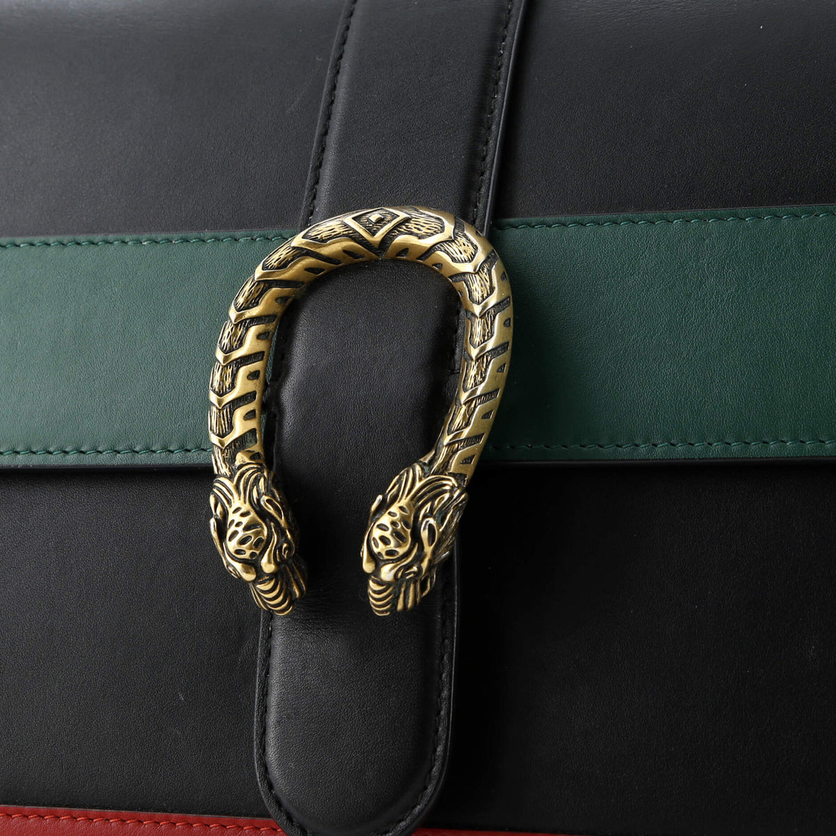 Dionysus Bamboo Top Handle Bag Colorblock Leather Large
