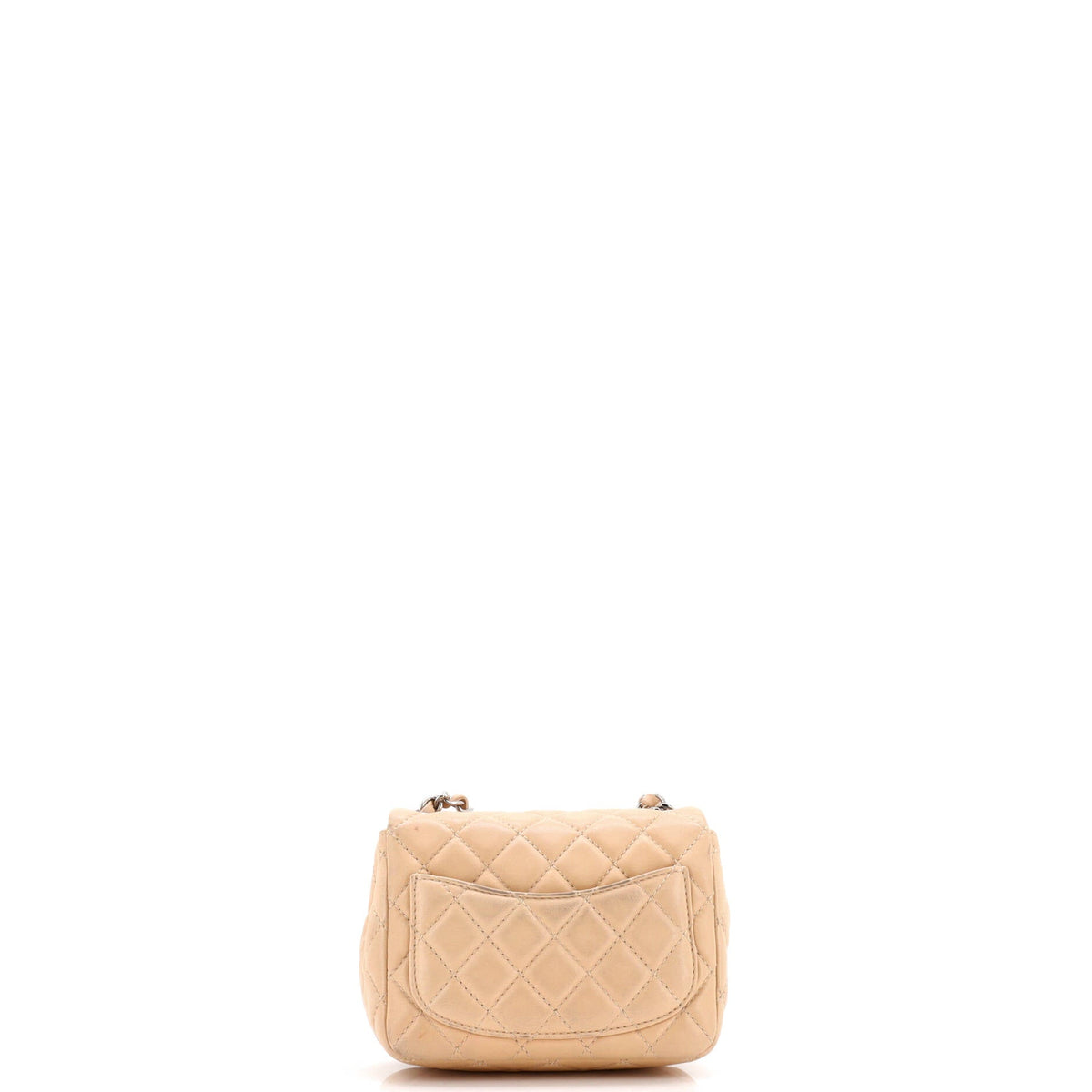 Square Classic Single Flap Bag Quilted Lambskin Mini