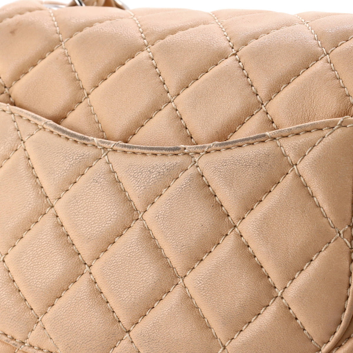 Square Classic Single Flap Bag Quilted Lambskin Mini