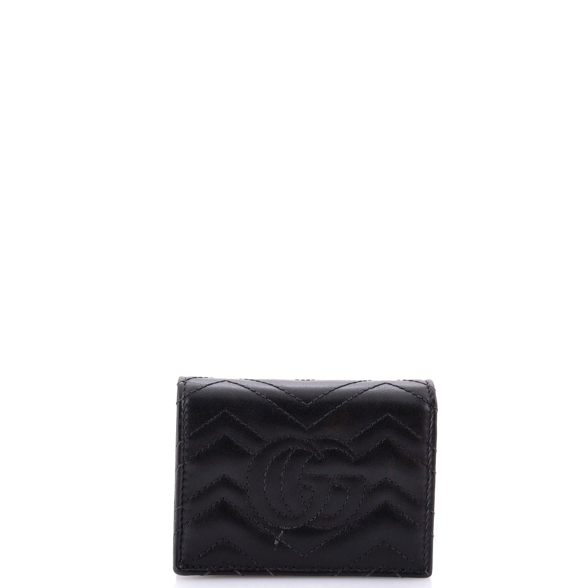 GG Marmont Flap Card Case Matelasse Leather
