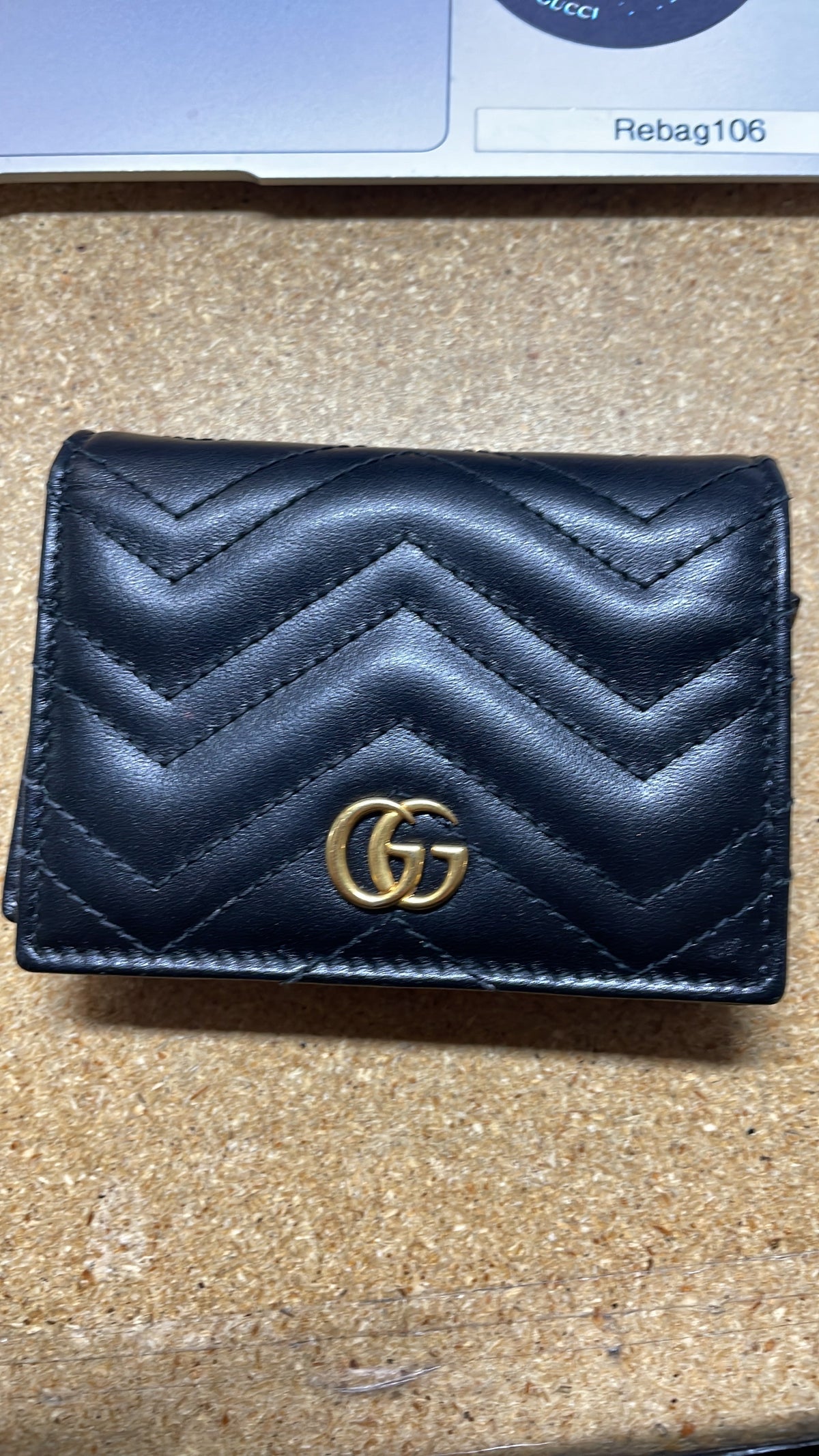 GG Marmont Flap Card Case Matelasse Leather