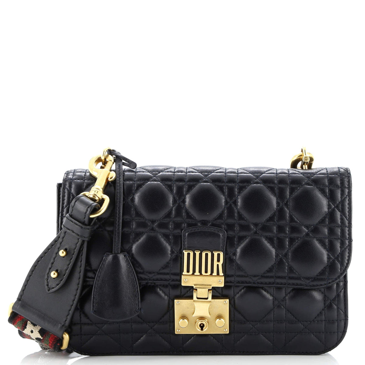 Dioraddict Flap Bag with Strap Cannage Quilt Lambskin Medium