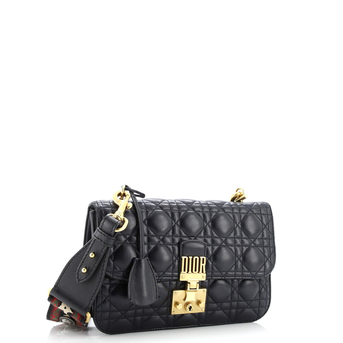 Dioraddict Flap Bag with Strap Cannage Quilt Lambskin Medium