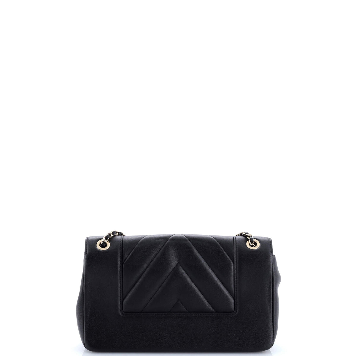 Mademoiselle Vintage Flap Bag Chevron Sheepskin Medium