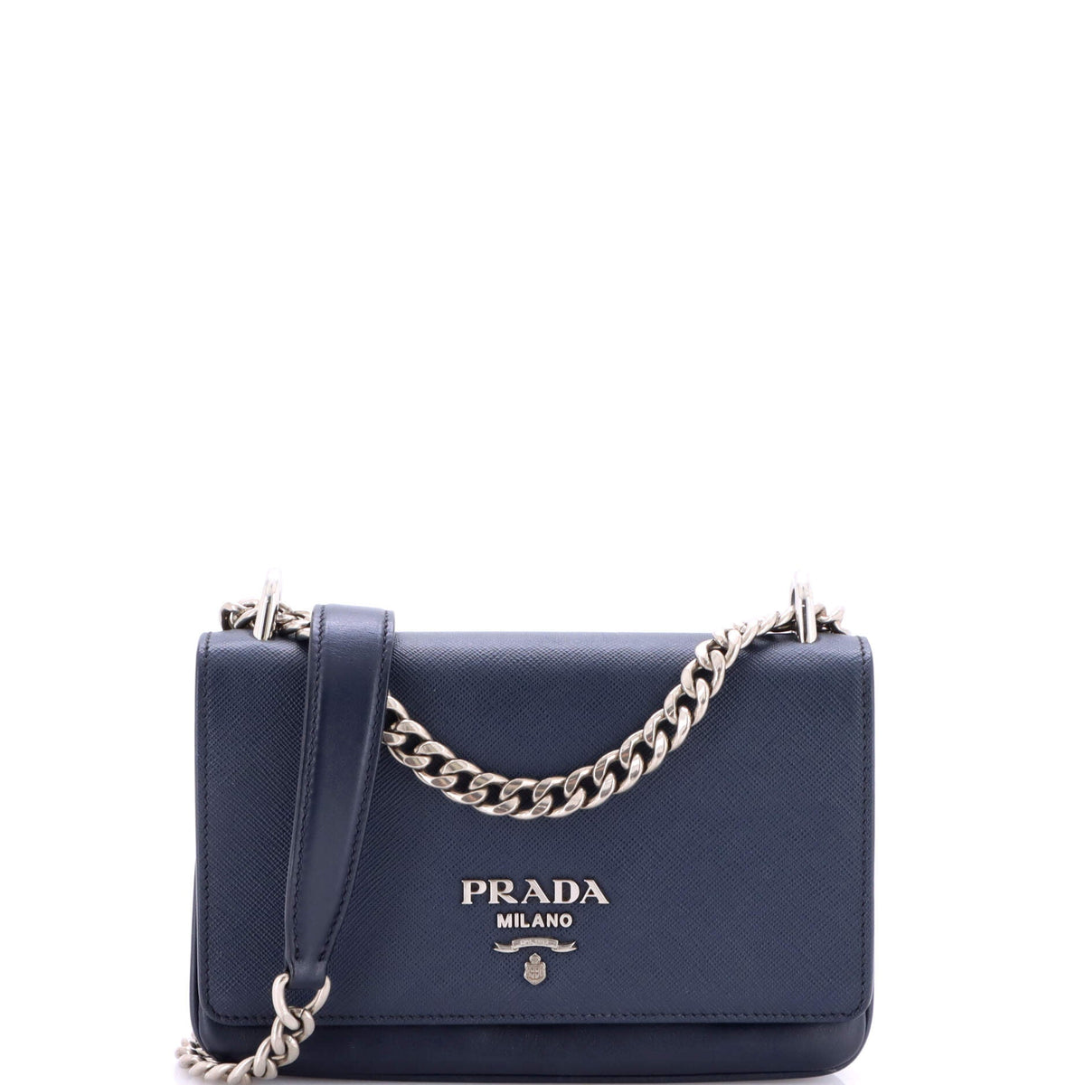 Chain Flap Crossbody Bag Saffiano and Soft Calf Small