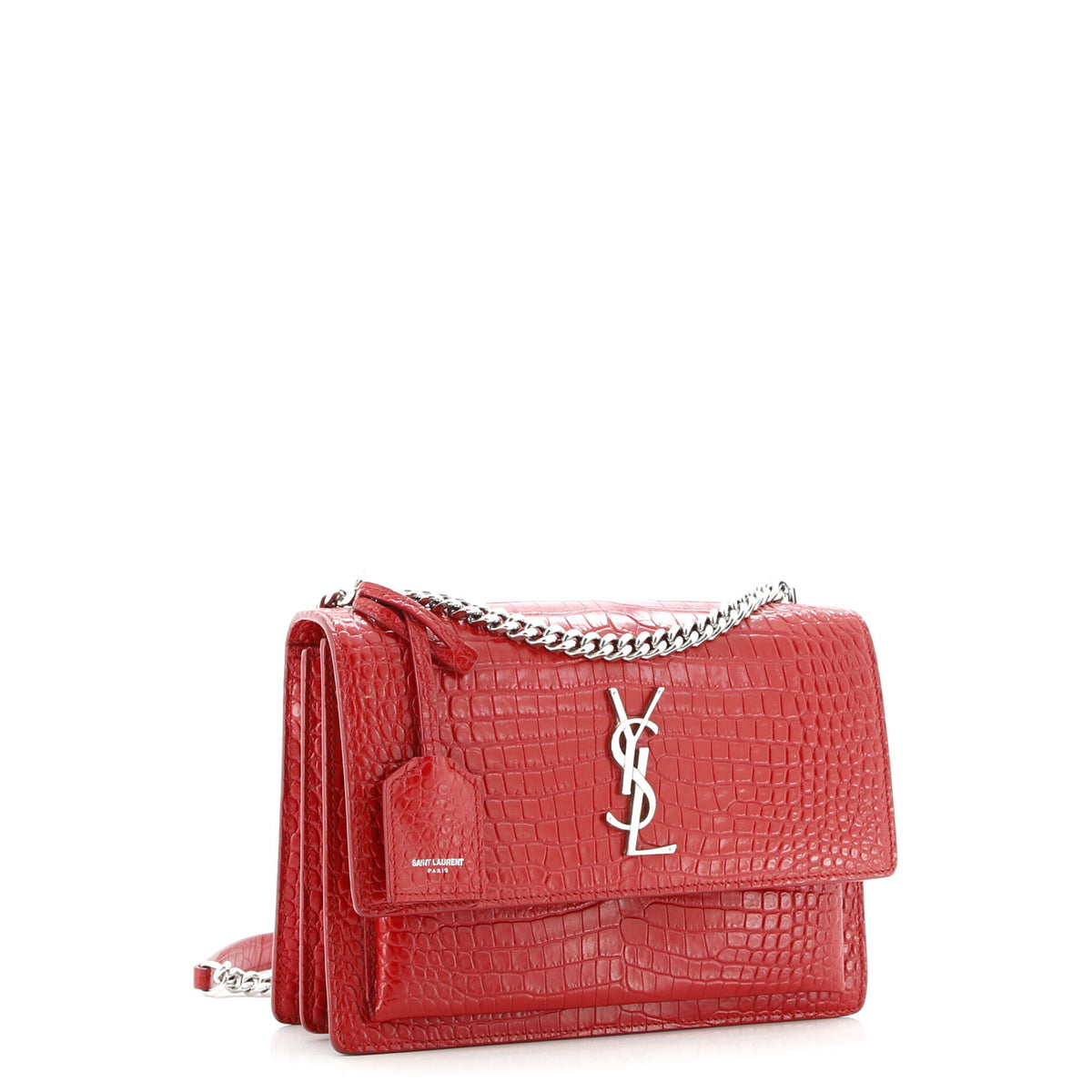 Sunset Crossbody Bag Crocodile Embossed Leather Medium