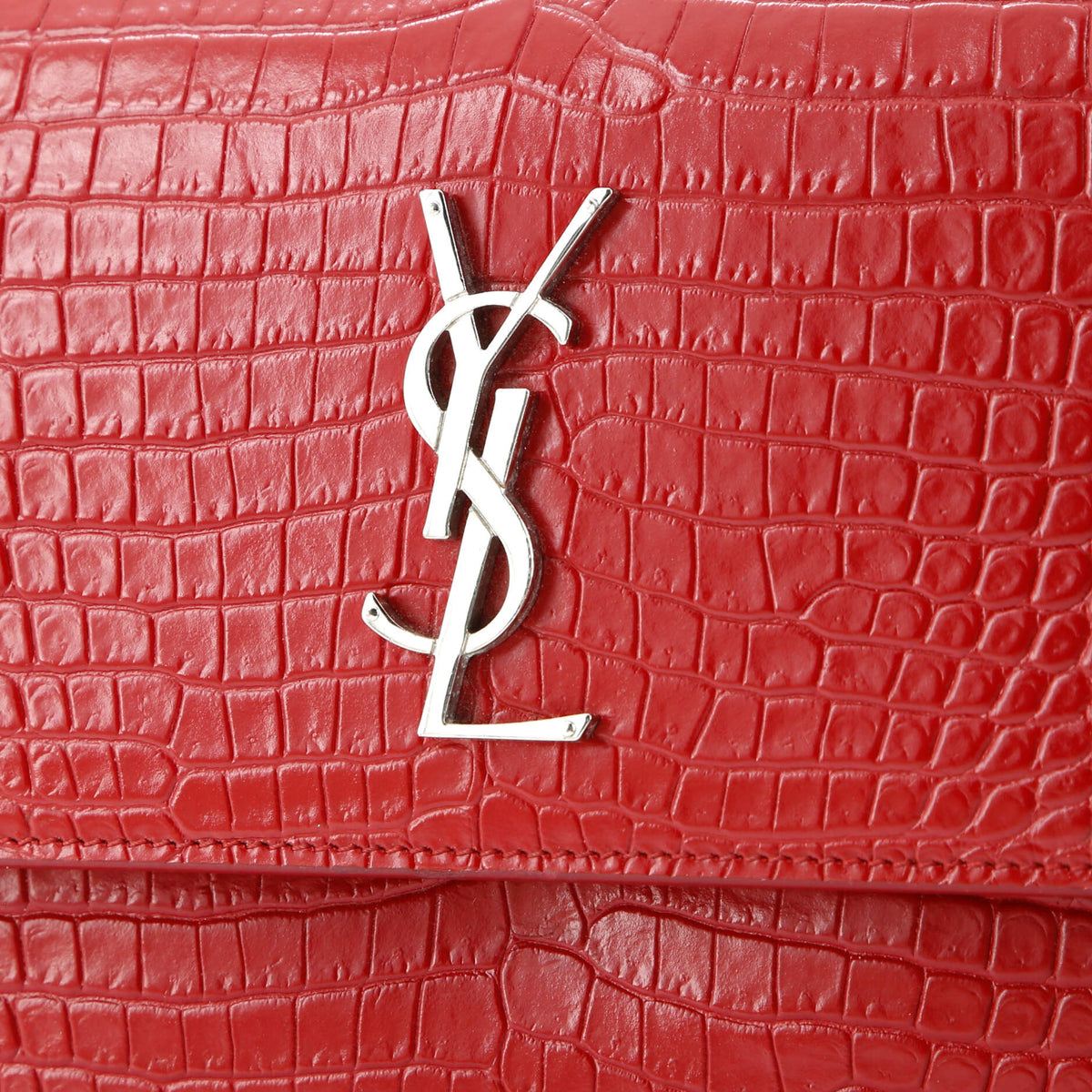 Sunset Crossbody Bag Crocodile Embossed Leather Medium