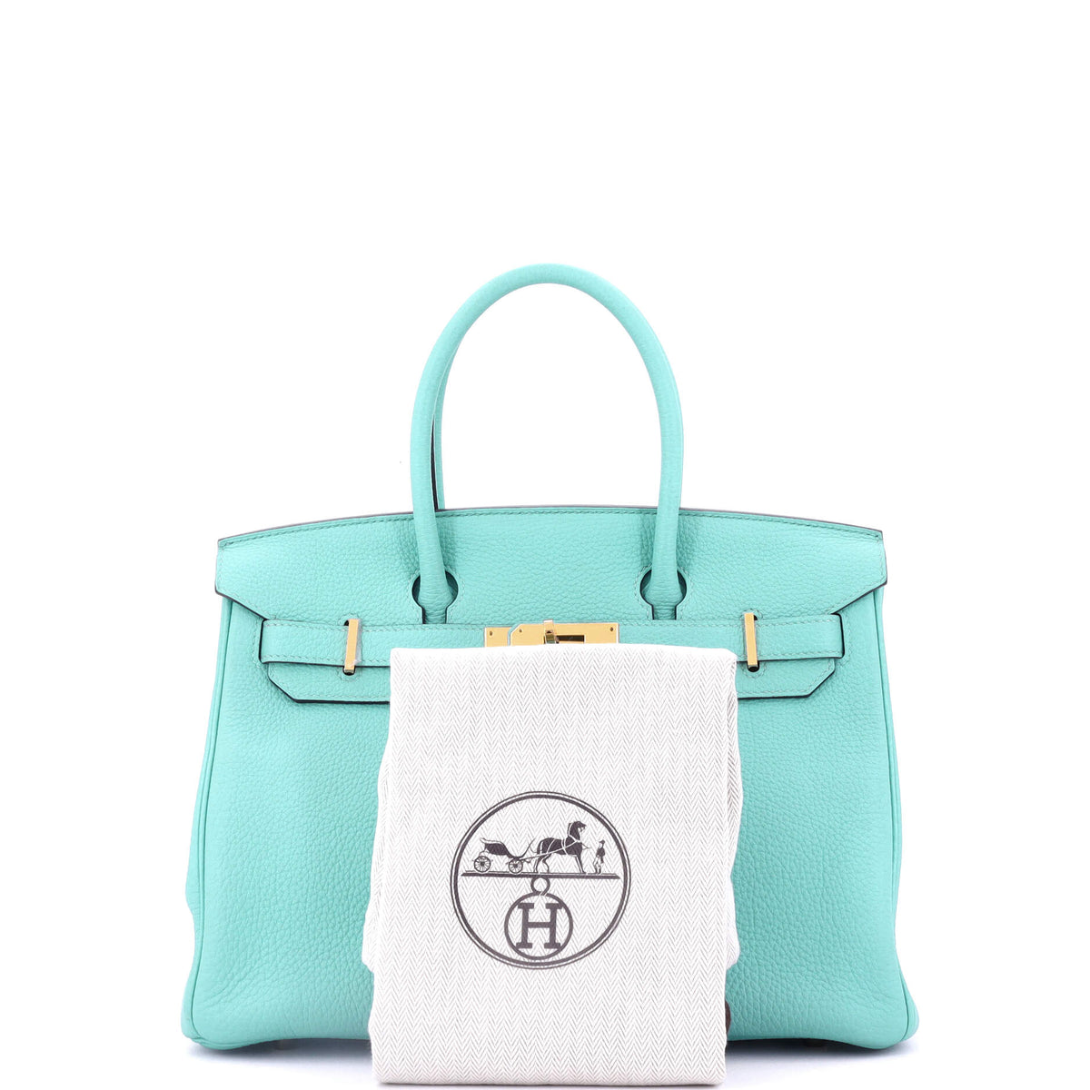 Birkin Handbag Bleu Atoll Togo with Gold Hardware 30