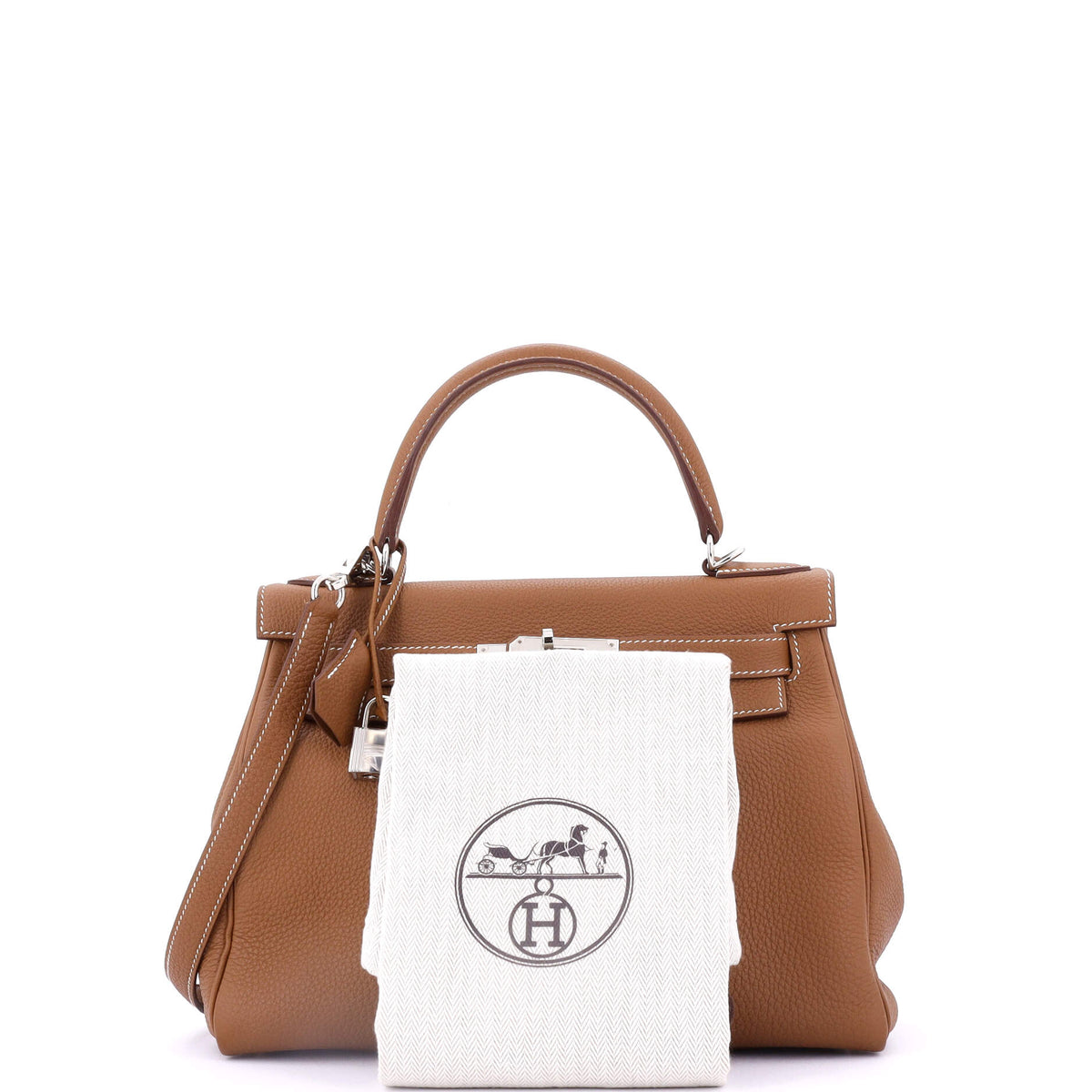 Kelly Handbag Gold Togo with Palladium Hardware 28