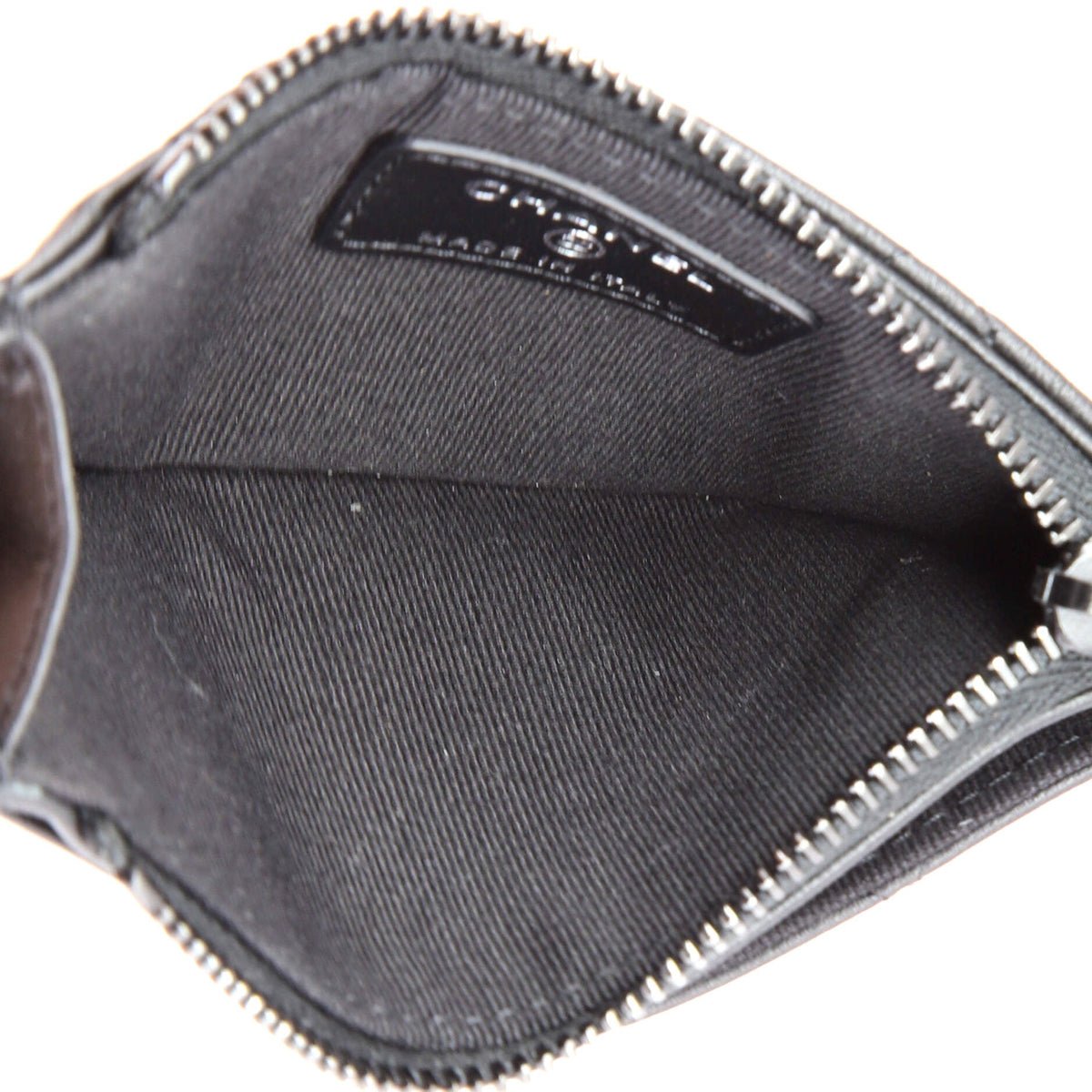 So Black CC Zip Card Holder Quilted Lambskin