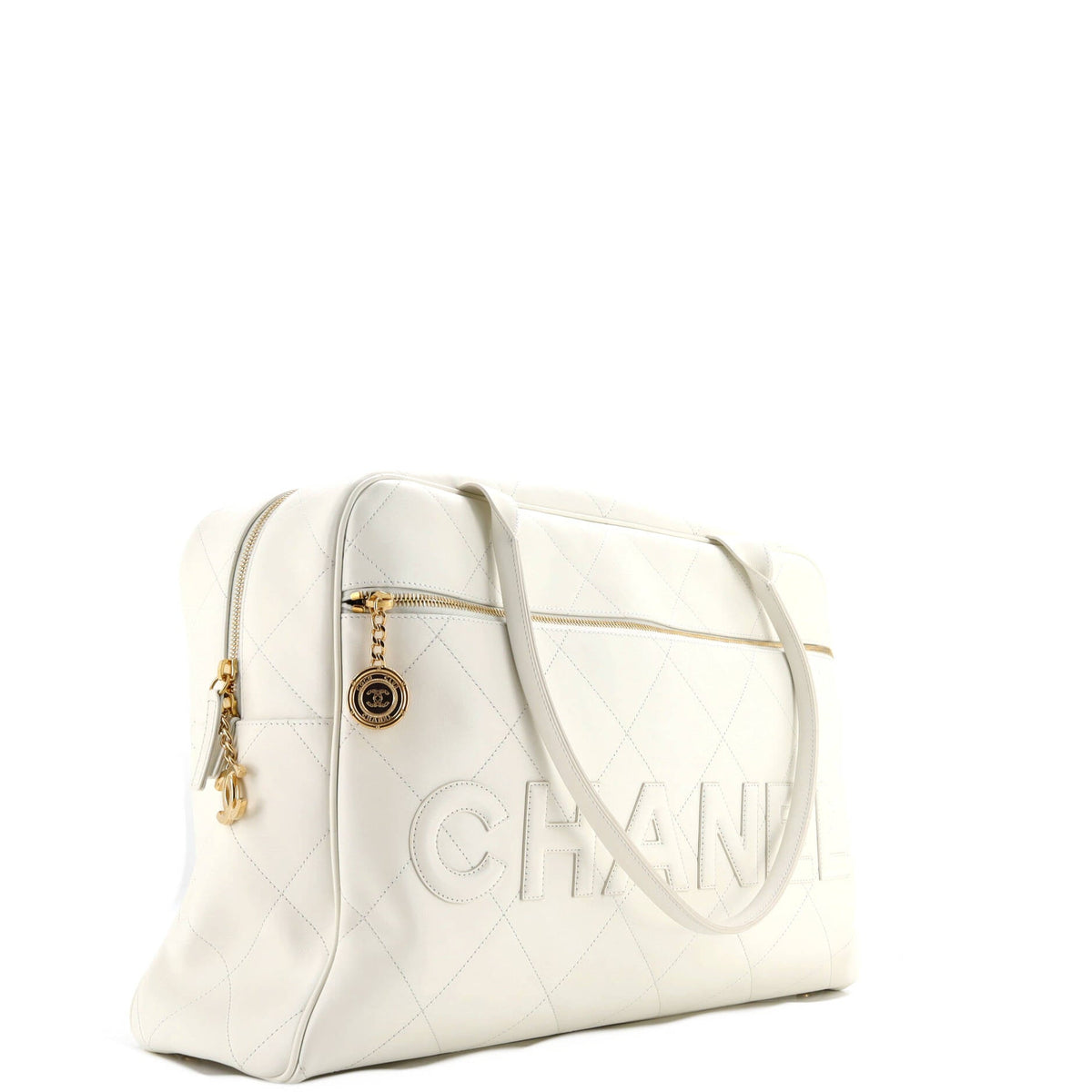 Logo Bowler Bag Stitched Calfskin Maxi