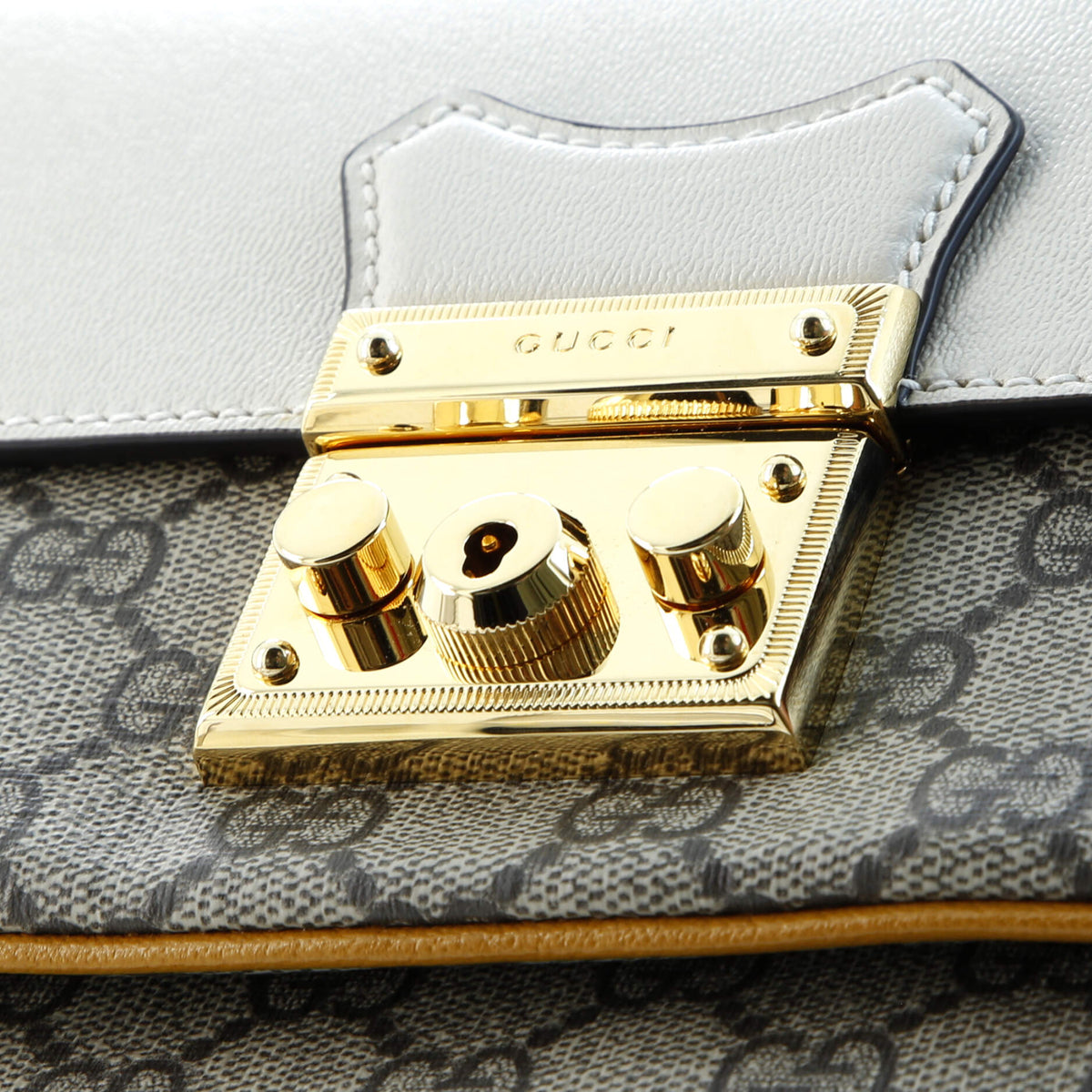Padlock Front Pocket Flap Shoulder Bag GG Coated Canvas and Leather Mini