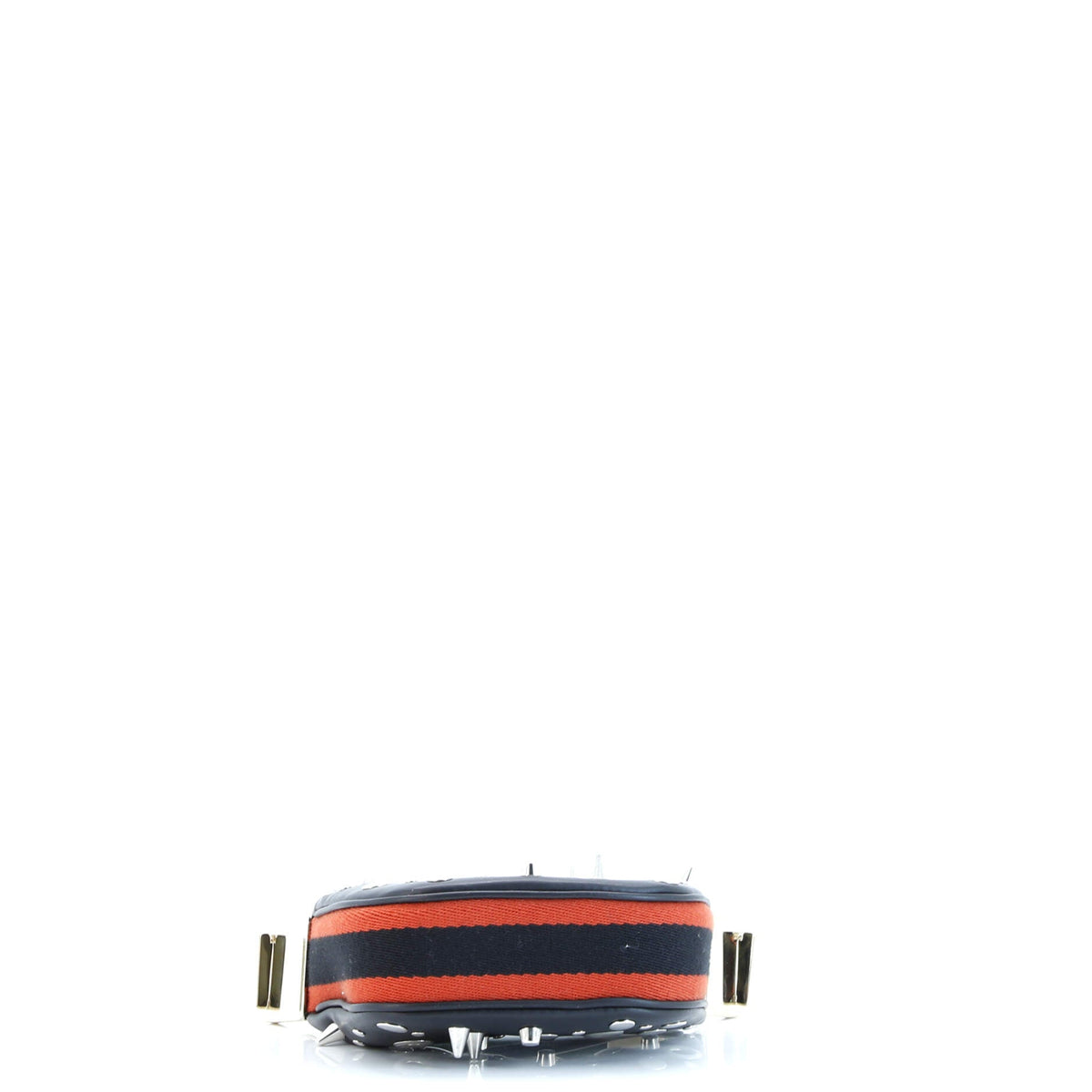 Attache Shoulder Bag Grommet Embellished Leather Mini