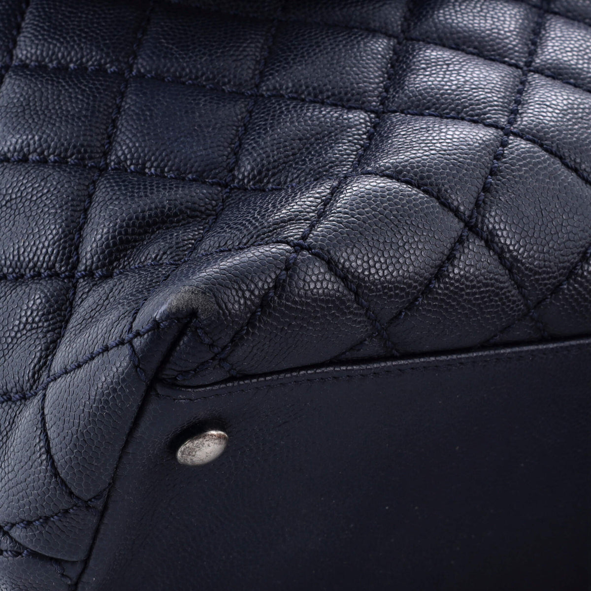 Coco Top Handle Bag Quilted Caviar Medium