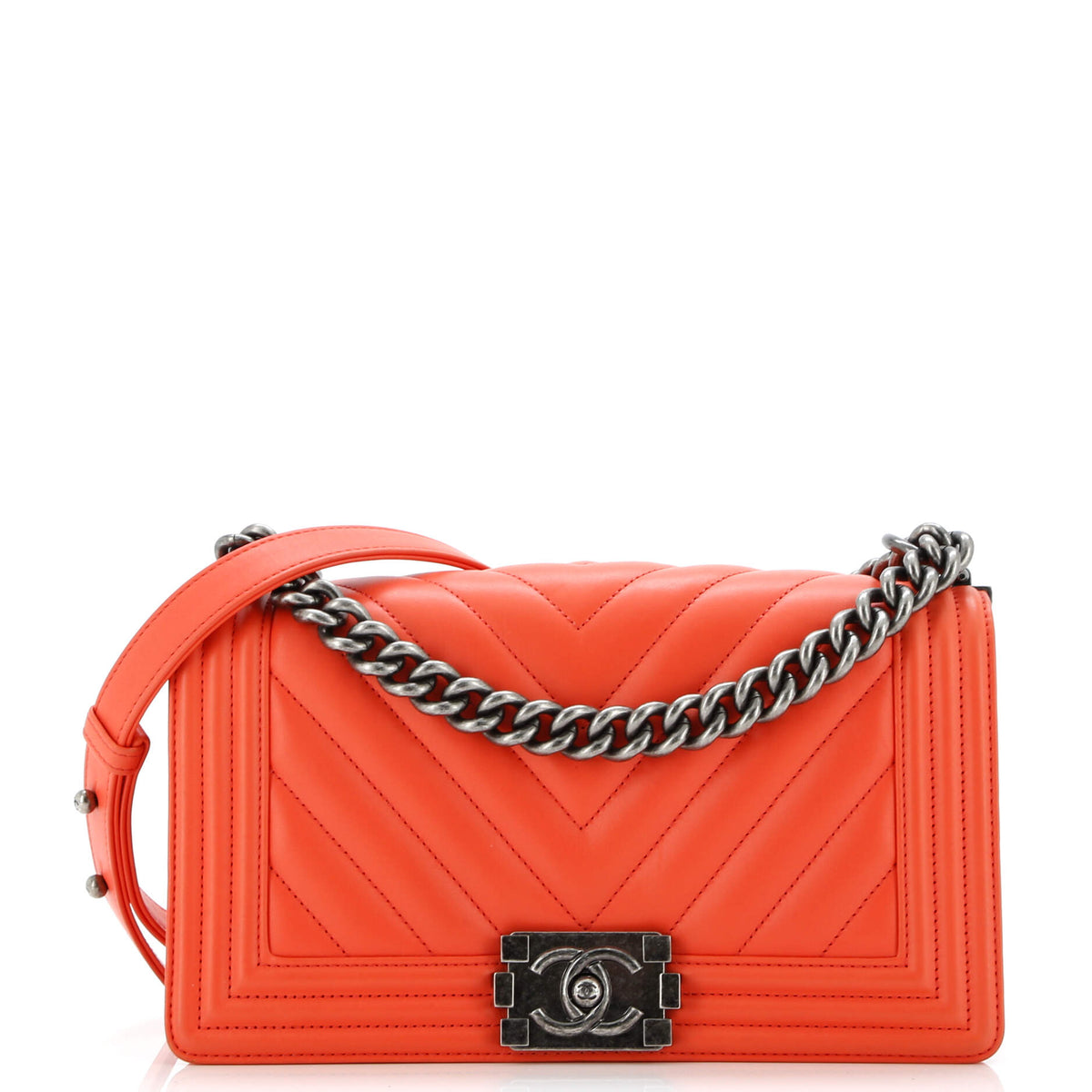 Boy Flap Bag Chevron Calfskin Old Medium