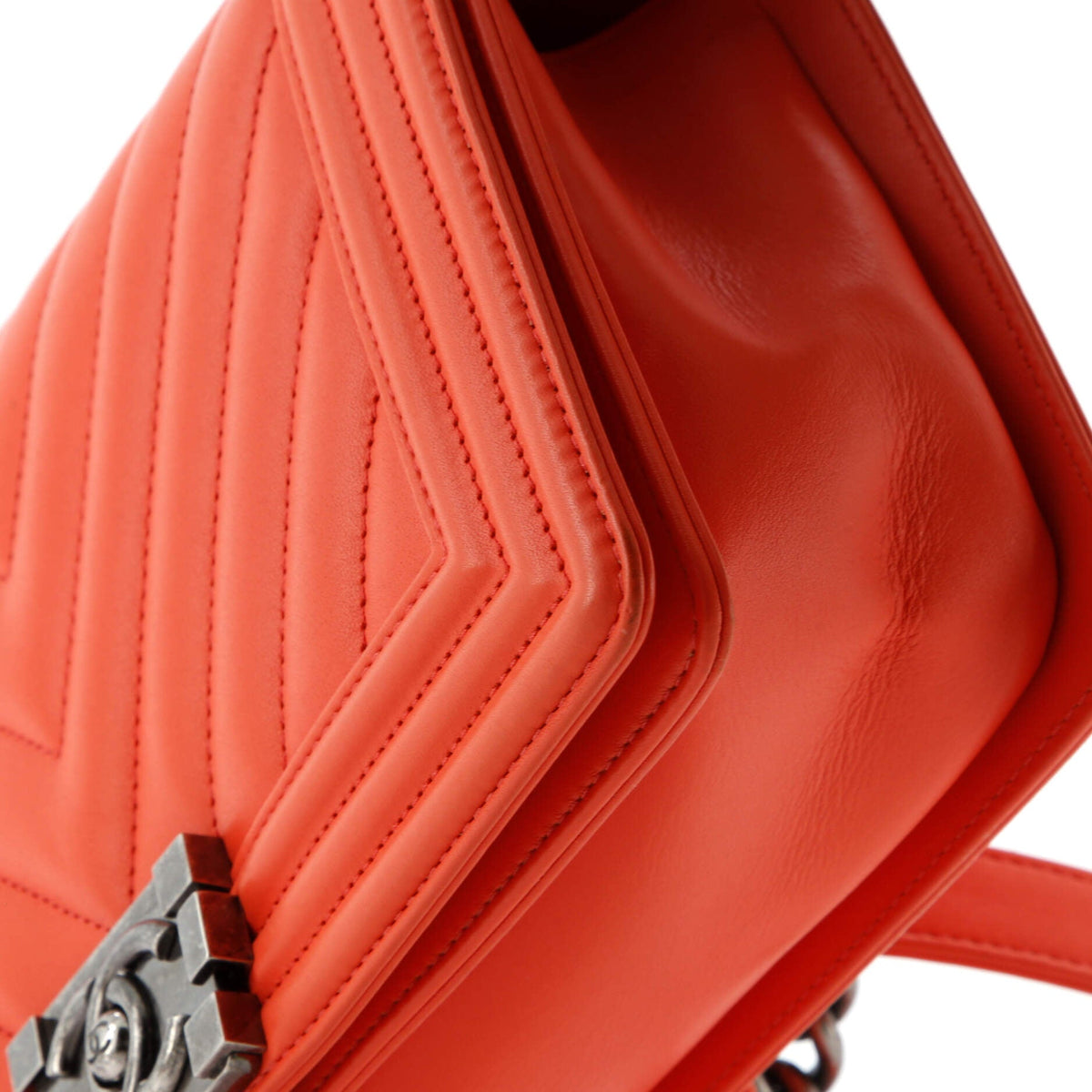 Boy Flap Bag Chevron Calfskin Old Medium