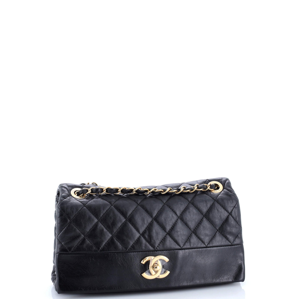 Soft Elegance Flap Bag Quilted Distressed Calfskin Medium