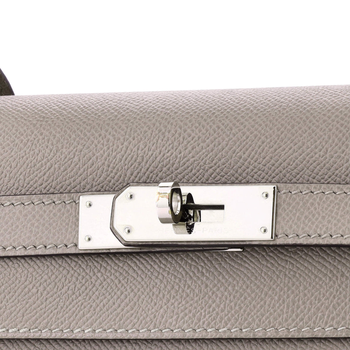 Kelly Handbag Grey Epsom with Palladium Hardware 32