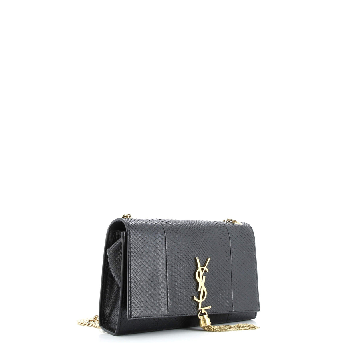 Classic Monogram Tassel Crossbody Bag Python Embossed Leather Medium