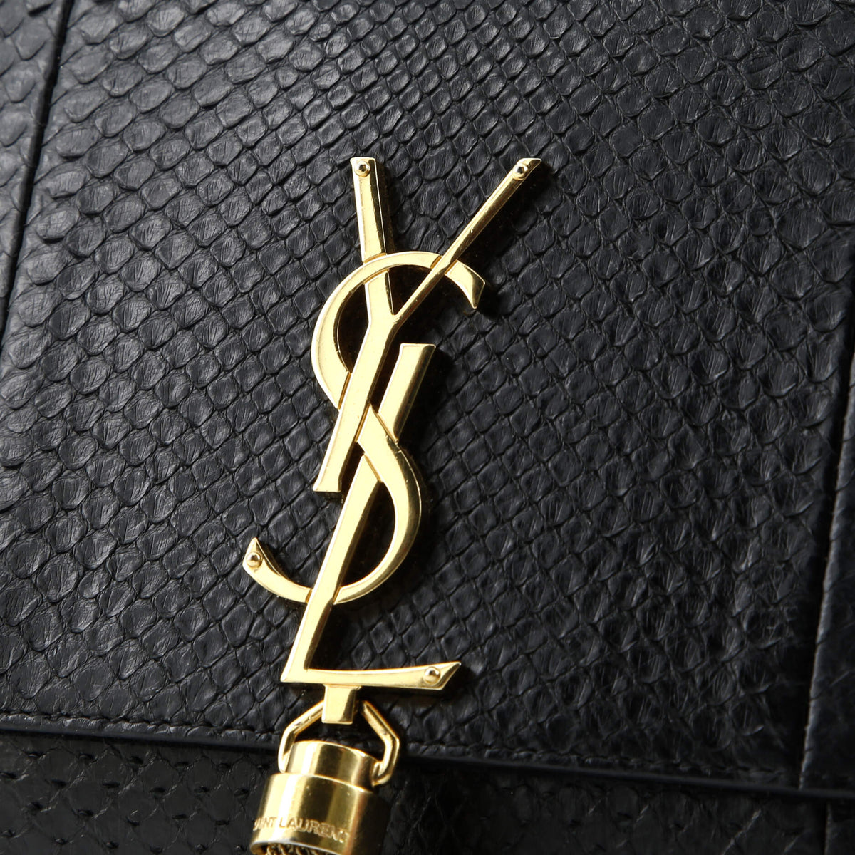 Classic Monogram Tassel Crossbody Bag Python Embossed Leather Medium