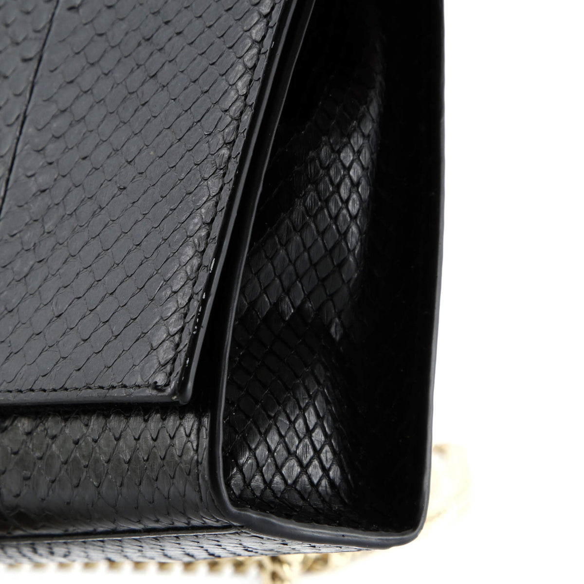 Classic Monogram Tassel Crossbody Bag Python Embossed Leather Medium