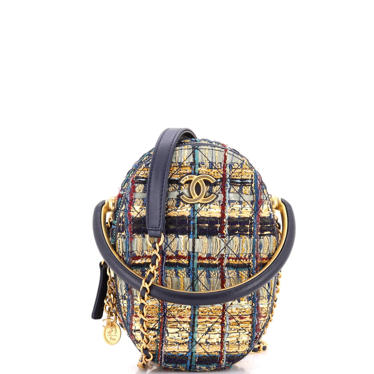 Paris-New York Oval Camera Case Quilted Tweed Small