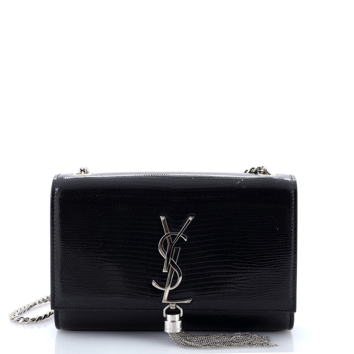 Classic Monogram Tassel Crossbody Bag Lizard Embossed Leather Medium