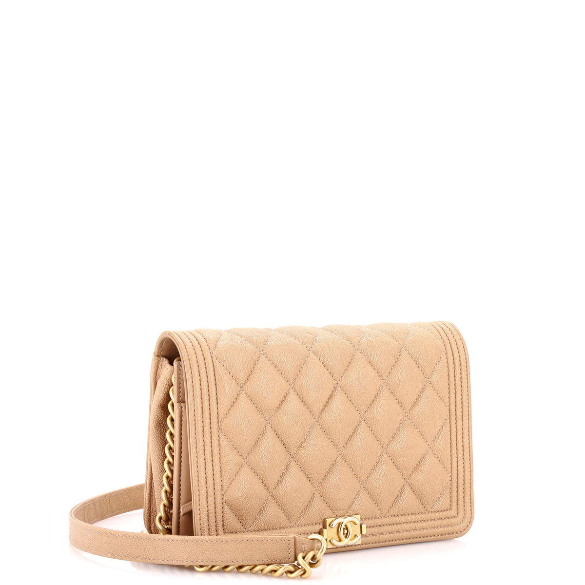 Boy Wallet on Chain Quilted Caviar