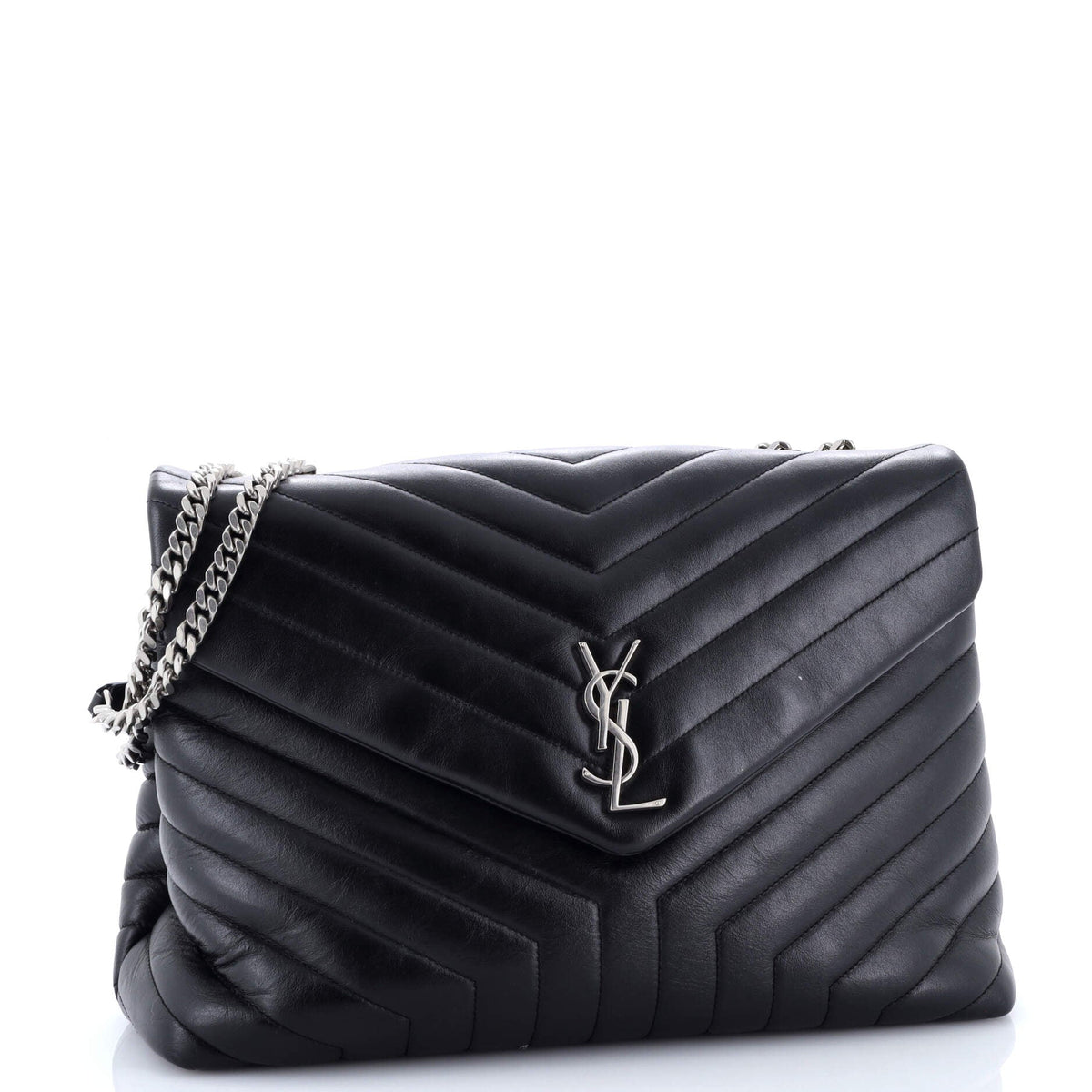 Loulou Shoulder Bag Matelasse Chevron Leather Large
