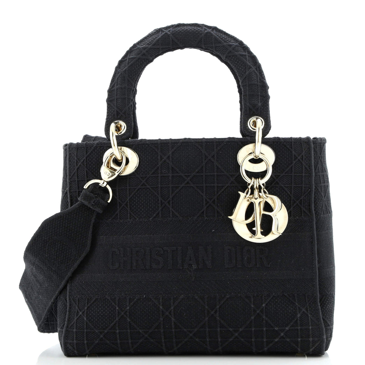 Lady D-Lite Bag Cannage Embroidered Canvas Medium