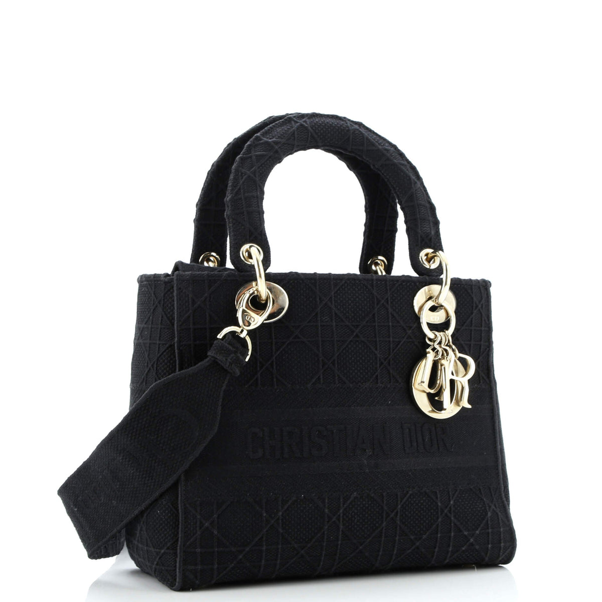 Lady D-Lite Bag Cannage Embroidered Canvas Medium