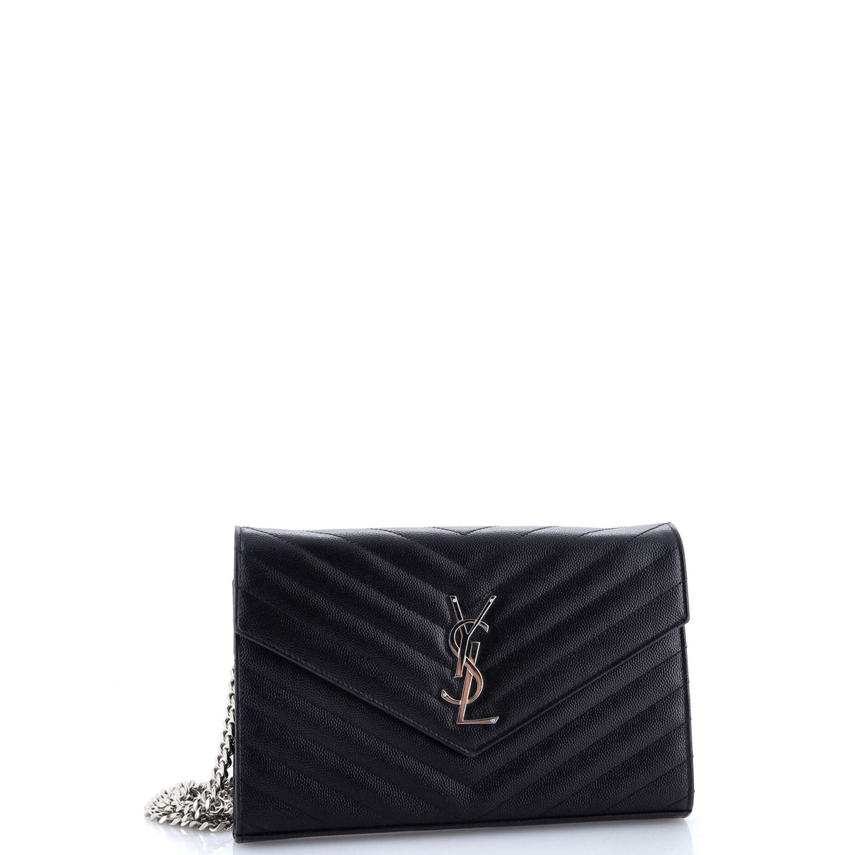 Classic Monogram Wallet on Chain Matelasse Chevron Leather Medium