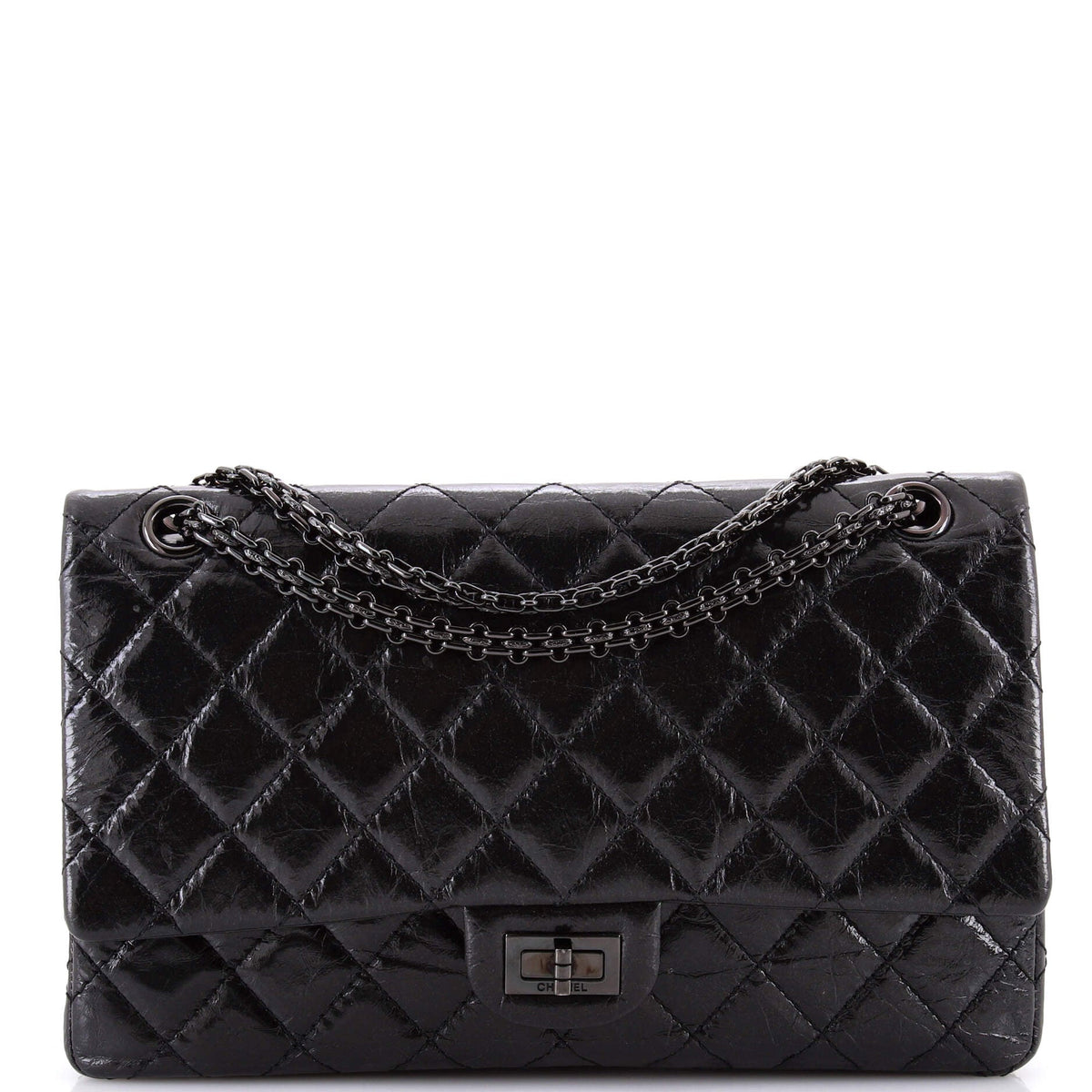 So Black Reissue 2.55 Flap Bag Quilted Glazed Calfskin 226