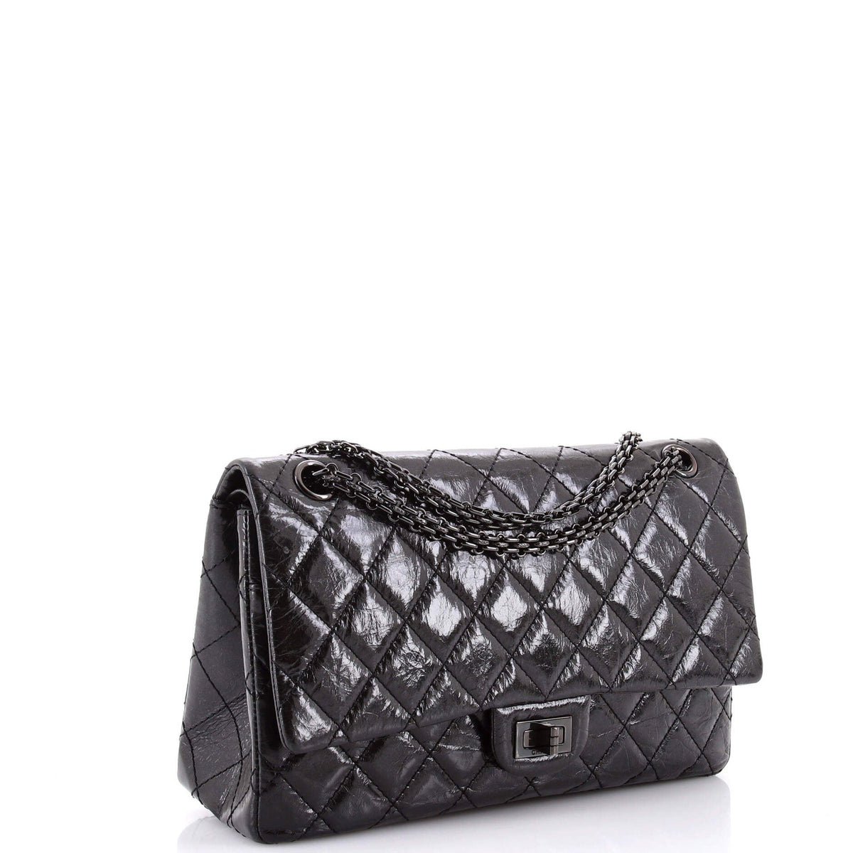So Black Reissue 2.55 Flap Bag Quilted Glazed Calfskin 226