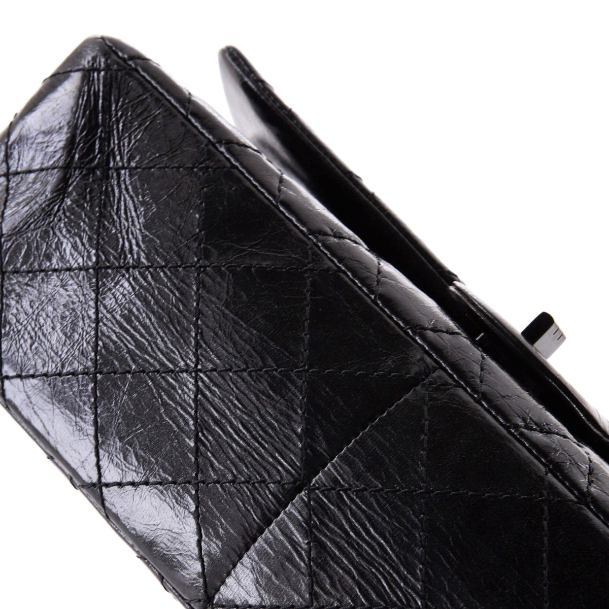 So Black Reissue 2.55 Flap Bag Quilted Glazed Calfskin 226