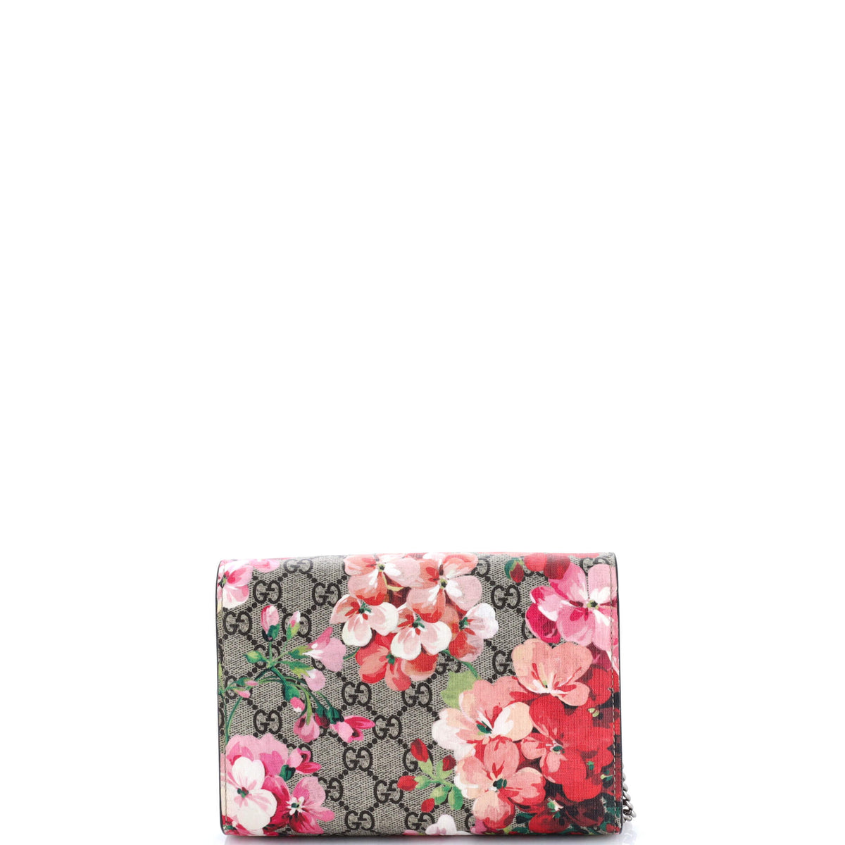 Dionysus Chain Wallet Blooms Print GG Coated Canvas Small