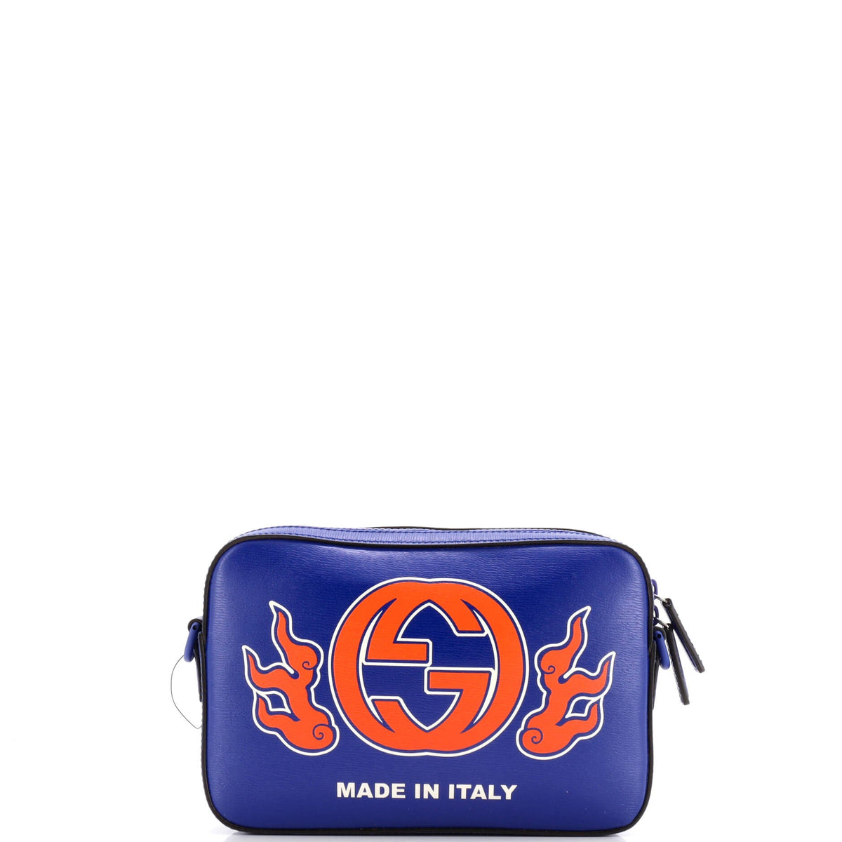 NY Dragons Camera Crossbody Bag Printed Leather Small