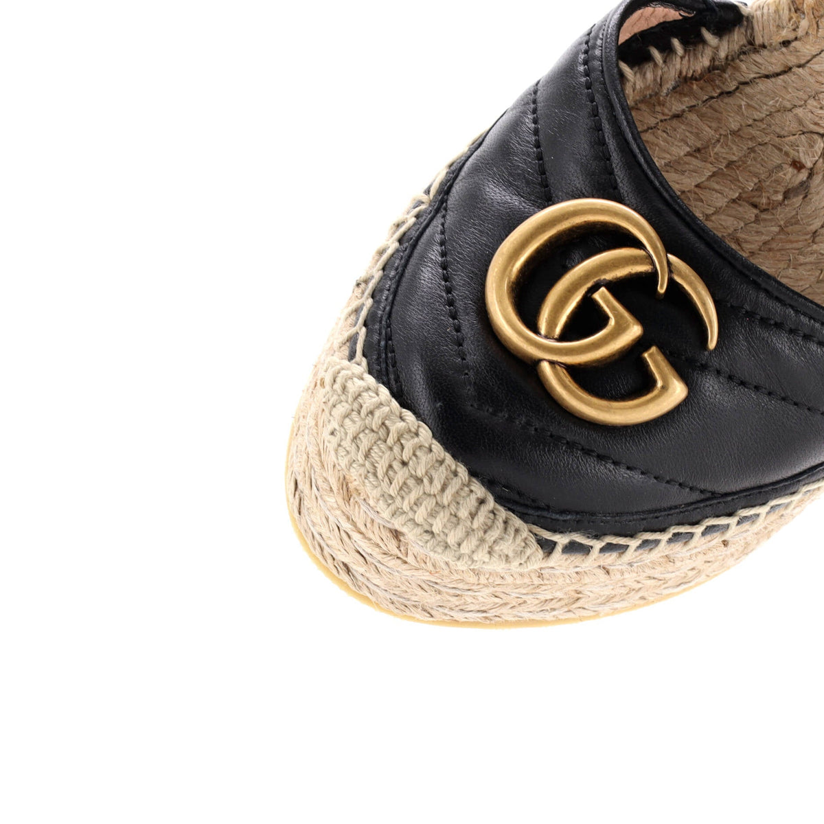 Women's GG Marmont Wedge Espadrilles Matelasse Leather