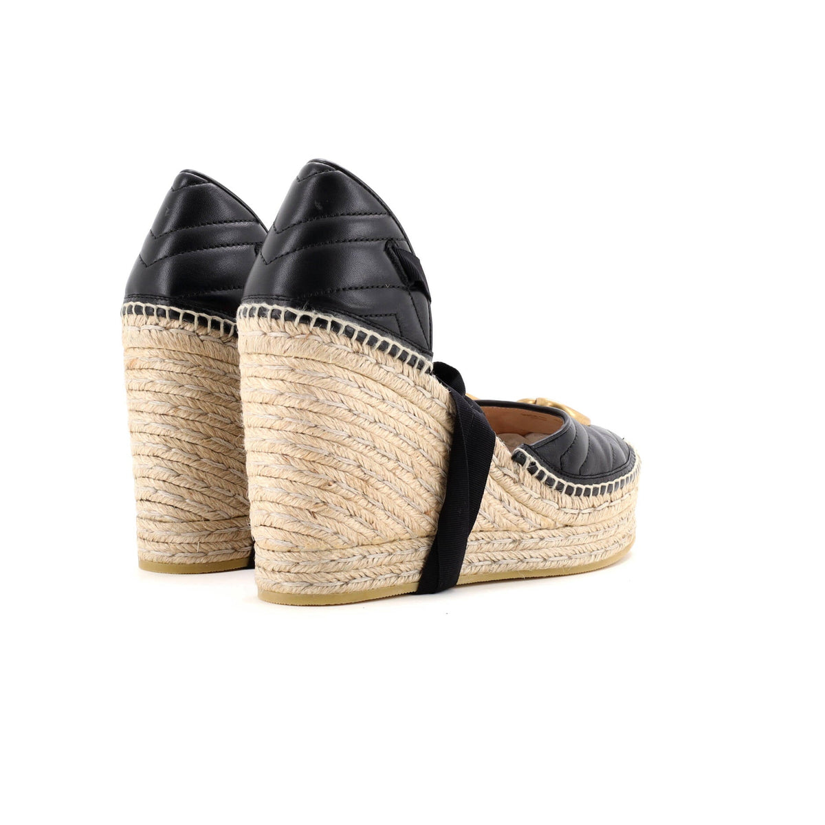 Women's GG Marmont Wedge Espadrilles Matelasse Leather