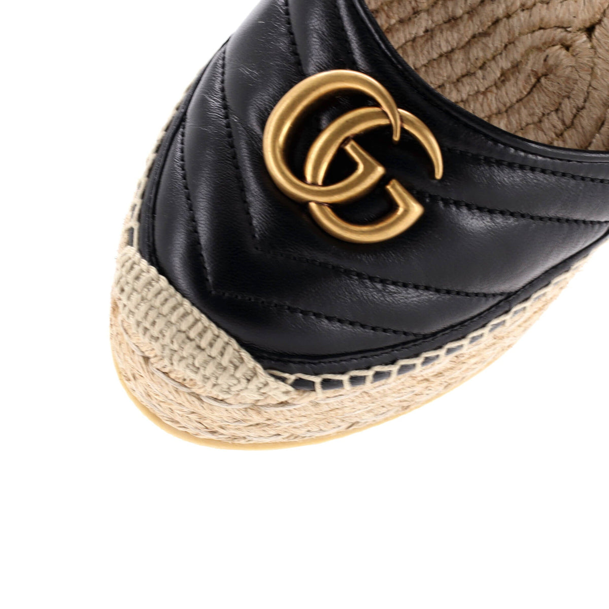 Women's GG Marmont Wedge Espadrilles Matelasse Leather