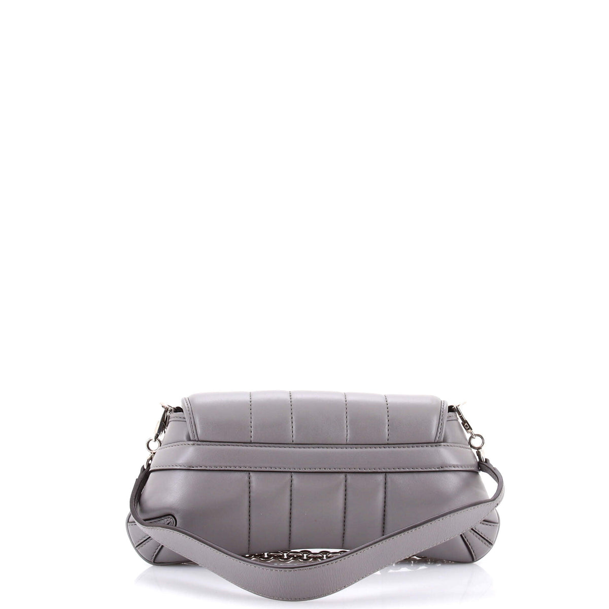 Horsebit Chain Shoulder Bag Vertical Quilted Leather Small